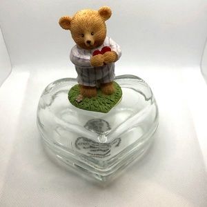 Vintage 90s Hallmark bear heart-shaped box